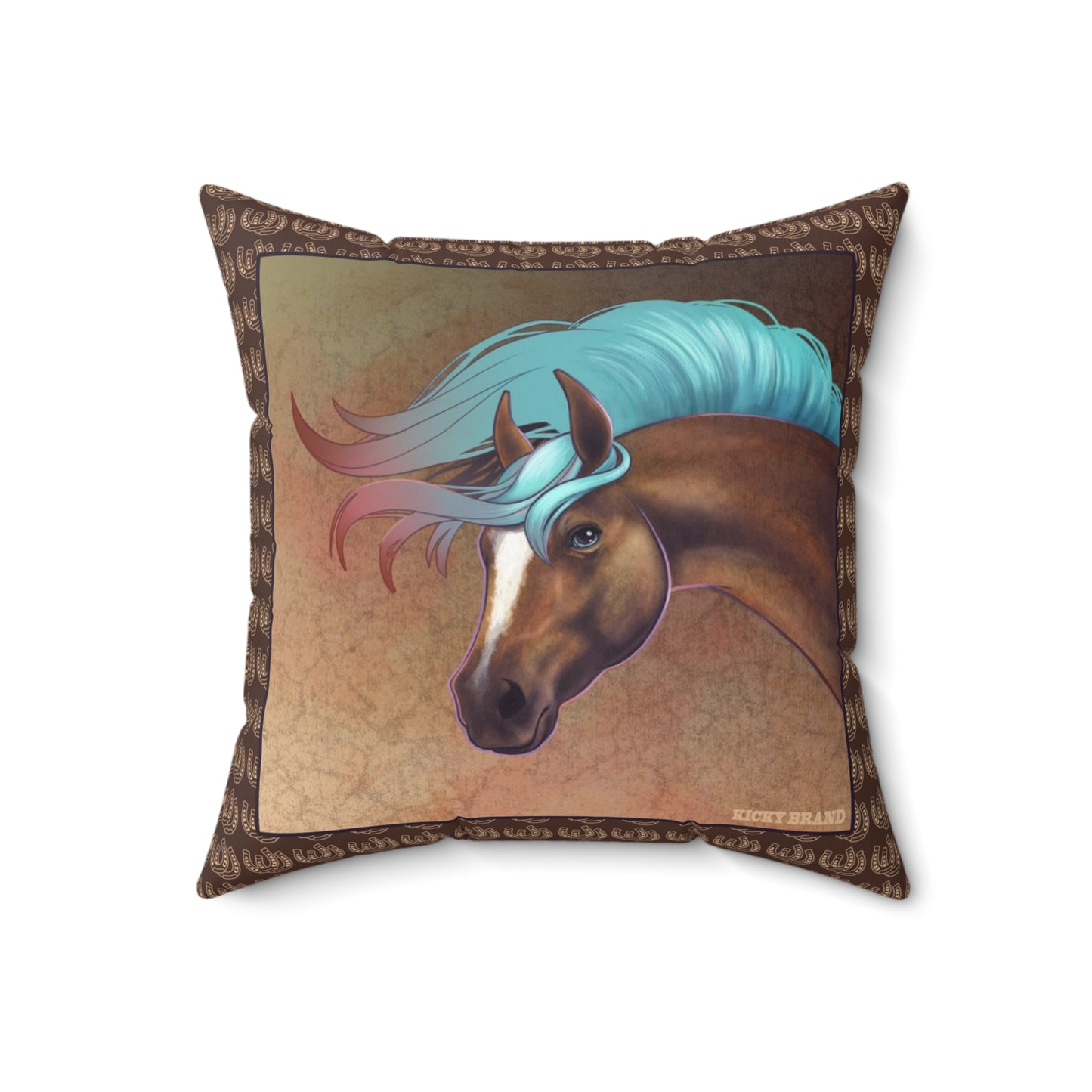 Salt Creek Horse Throw Pillow - Chocolate