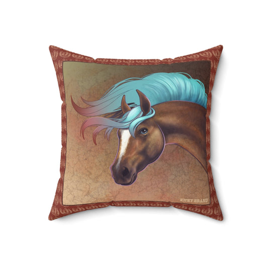 Salt Creek Horse Throw Pillow - Wine